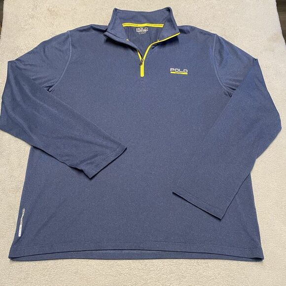 Polo Sport Ralph Lauren 1/4 Zip Blue Performance Pullover Thermovent Golf Preppy - Picture 2 of 8